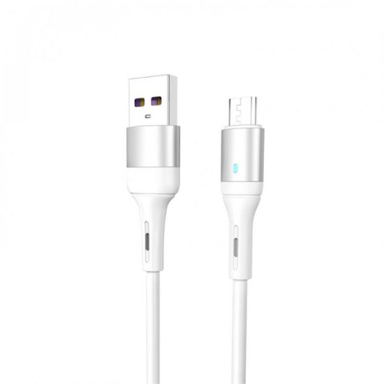  Зображення Кабель SkyDolphin S06V LED Smart Power USB - microUSB 1м, White (USB-000558) 