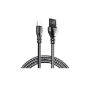  Зображення Кабель 1m USB 2.0 AM/Type-C Colorway (CW-CBUC015-BK) Black, metal spring 