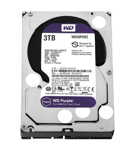  Зображення Накопичувач HDD SATA 3.0TB WD Purple 5400rpm 64MB (WD30PURZ) Refurbished 