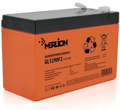  Зображення Акумуляторна батарея Merlion 12V 9AH Orange (GL1290F2GEL/03248) GEL 