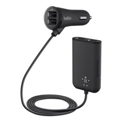  Зображення Автомобільний зарядний пристрій Belkin Road Rockstar USB Charger (2 USB x 2.4A + 2 USB x 1.2A) Black (F8M935bt06-BLK) 