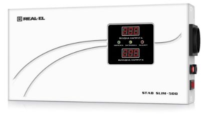  Зображення Стабілізатор REAL-EL STAB SLIM-500, white (EL122400006) 