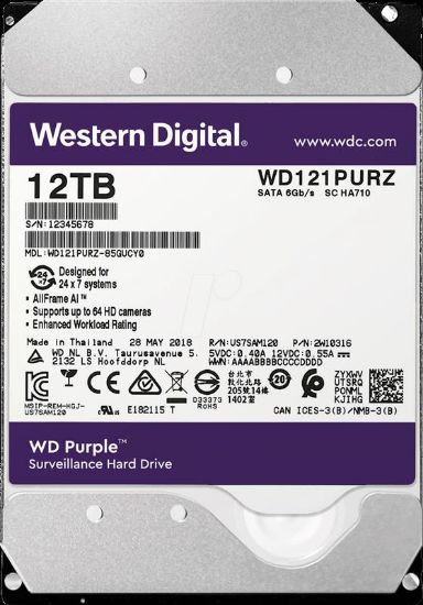  Зображення Накопичувач HDD SATA 12.0TB WD Purple 7200rpm 256MB (WD121PURZ) 