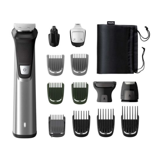  Зображення Тример Philips Multigroom series 7000, акум., насадок-14, чохол, сталь, чорно-сірий 