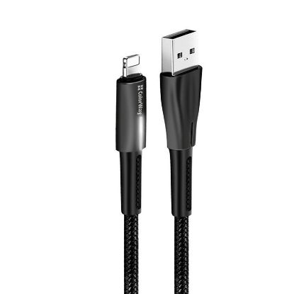  Зображення Кабель 1m USB 2.0 / Lightning Colorway (CW-CBUL035-BK) (zinc alloy + led) Black 