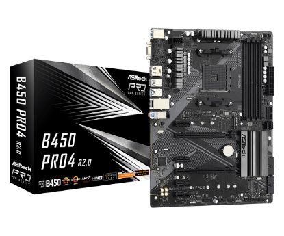  Зображення MB AsRock B450 Pro4 R2.0 (B450/sAM4/128Gb VGA, USB3.2 Gen2 Type-C, 4xUSB3.2 Gen1, 1xUSB3.2 Gen2 Type-A, DisplayPort RJ45, 2xUSB2.0, PS/2, HDMI, 1xM.2 22110, 1xM.2 2280, 4xSata6.0 Gb/s, ATX, BOX)) 