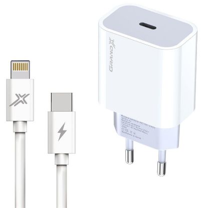  Зображення Зарядний пристрій Grand-X CH-770L USB-C 20W QC 4.0 + Lightning 