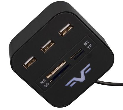  Зображення Концентратор USB 2.0 Frime 3хUSB2.0, SD, MS, TF Black (FHC-AllinOne3p2B) 