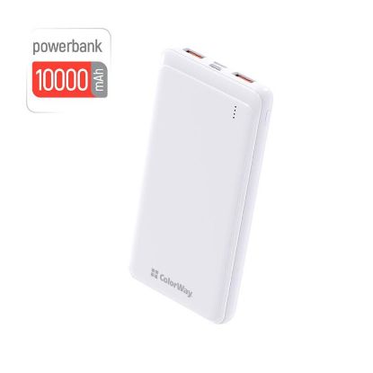  Зображення Внешний аккумулятор (Power Bank) Colorway 10000mAh Slim, White 