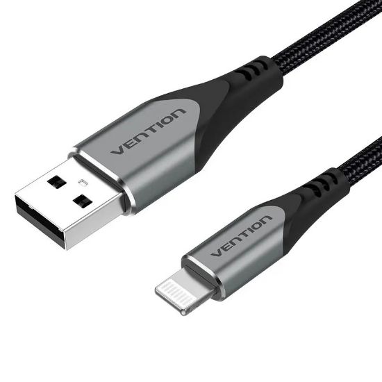  Зображення Кабель Vention USB - Lightning 2.4A 1 m Grey (LABHF) 