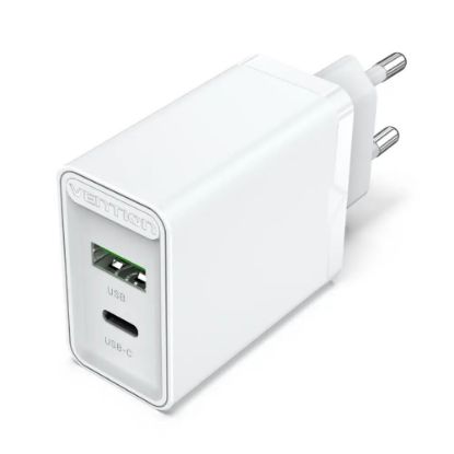  Зображення Мережевий зарядний пристрій Vention USB Type C + QC4.0 (18-20W) White (FBBW0-EU) 