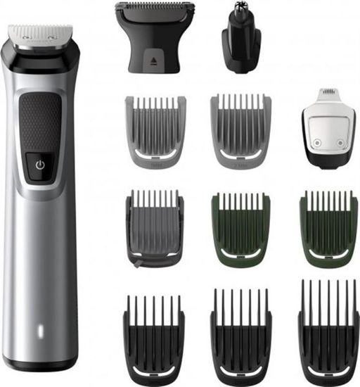  Зображення Тример Philips Multigroom series 7000, акум., насадок-13, чохол, сталь, сірий 