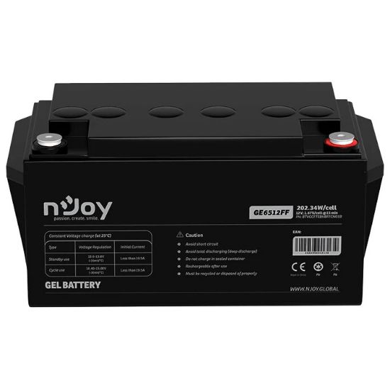  Зображення Акумуляторна батарея Njoy GE6512FF 12V 65AH (BTVGCFTEBHBFFCN01B) GEL 