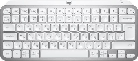  Зображення Клавіатура Logitech MX Keys Mini For Business Wireless Illuminated UA Pale Grey (920-010609) 