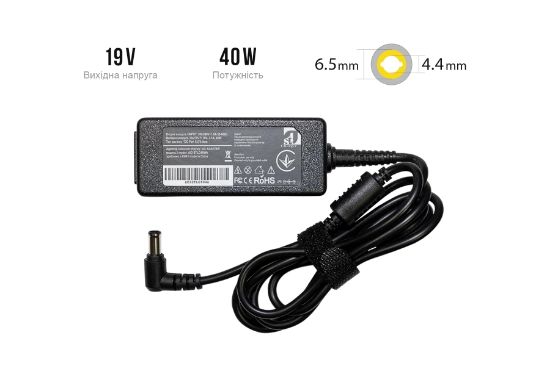  Зображення Блок живлення 1StCharger для LG 40W(19V/2.1A) 6.5x4.4 силовий кабель 