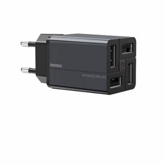  Зображення Мережевий зарядний пристрій Remax RP-U43 Wanfu (EU) (4USB 3.4А) Black (6972174153667) 