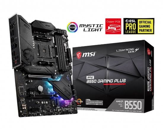  Зображення MB MSI MPG B550 GAMING PLUS (B550, DDR4, 128Gb, 4400MHz, LAN-1Gb/s, DisplayPort, HDMI, 1xM.2 22110, 1xM.2 2280, 6xSata 6.0 Gb/s, ATX)) 