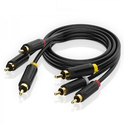  Зображення Кабель Vention 3xRCA - 3xRCA (M/M), 2 м, Black (BCABH) 