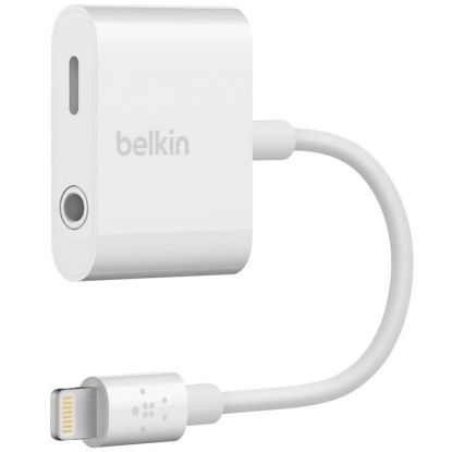  Зображення Адаптер Belkin Lightning-3.5 mm Audio+Charge RockStar, 0.1м White (F8J212btWHT) 