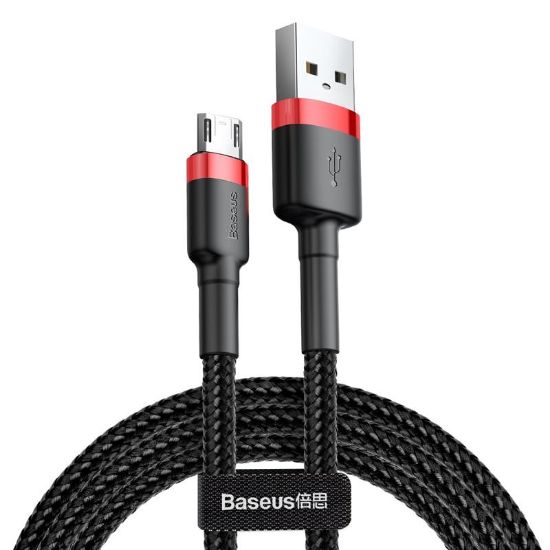  Зображення Кабель USB2.0 AM-MicroUSB M, 2.0 м, 1.5A, чорний-червоний, (двосторонній) CAMKLF Baseus 