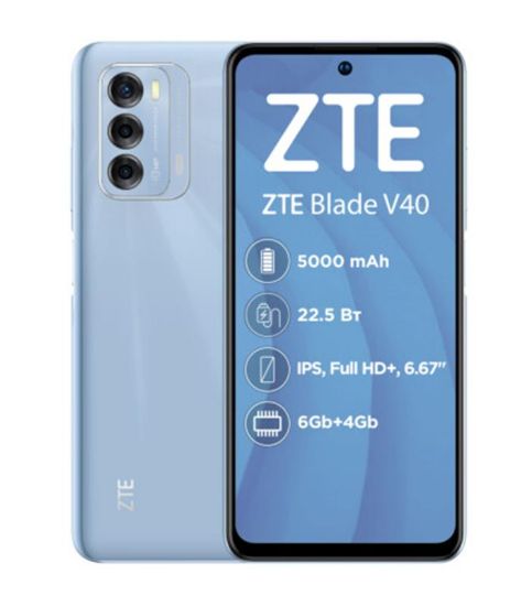  Зображення Смартфон ZTE Blade V40 6/128GB Dual Sim Blue 