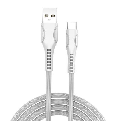  Зображення Кабель 1m USB 2.0 AM/Type-C Colorway (CW-CBUC029-WH) White, line-drawing, 2.4A 