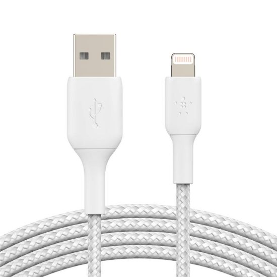  Зображення Кабель Belkin Braided USB-Lightning, 1м White (CAA002BT1MWH) 