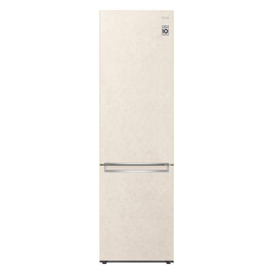  Зображення Холодильник LG з нижн. мороз., 203x60х68, холод.відд.-277л, мороз.відд.-107л, 2дв., А++, NF, інв., диспл внутр., зона св-ті, бежевий 