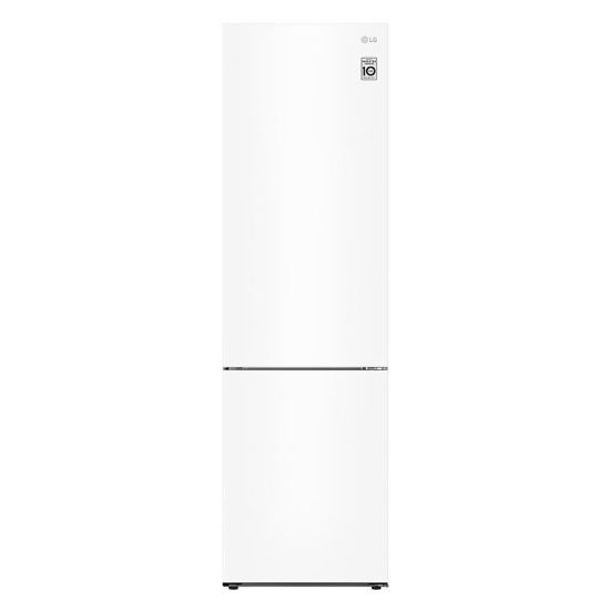  Зображення Холодильник LG з нижн. мороз., 203x60х68, холод.відд.-277л, мороз.відд.-107л, 2дв., А++, NF, інв., диспл внутр., зона св-ті, білий 