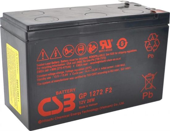  Зображення Акумуляторна батарея CSB 12V 7.2AH (GP1272F2-28W/07775) AGM Black 