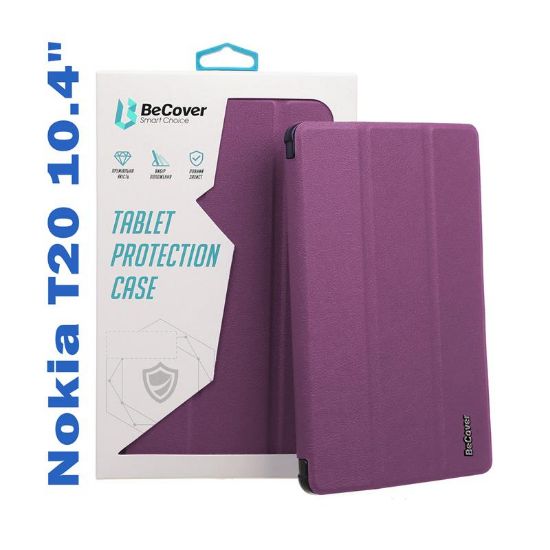  Зображення Чохол до планшета BeCover Smart Case Nokia T20 10.4" Purple (708044) 