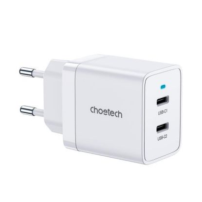  Зображення Мережевий зарядний пристрій Choetech 2 USB-C, 40Вт, PD/QC/PPS) 