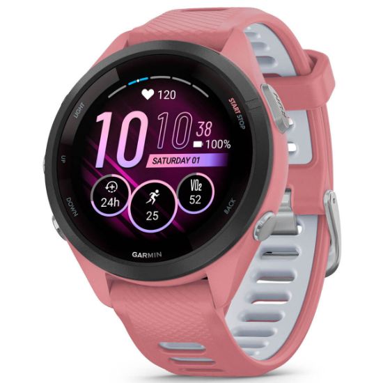  Зображення Смарт-годинник Garmin Forerunner 265S Black Bezel with Light Pink Case and Light Pink/Whitestone Sil 