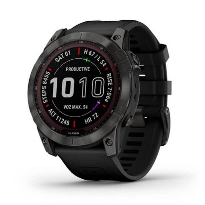  Зображення Смарт-годинник Garmin Fenix 7X Sapphire Solar Carbon Gray DLC Titanium with Black Band (010-02541-34) 