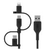  Зображення Кабель заряджання/синхронізації Belkin USB-A > Lightning/USB-С/microUSB, 1м, чорний 