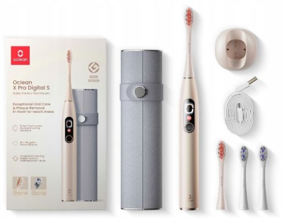  Зображення Розумна зубна електрощітка Oclean X Pro Digital Set Electric Toothbrush Champagne Gold (6970810552577) 