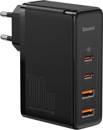  Зображення Зарядний пристрій 2xUSB 100W GaN (2xUSB-C+2xUSB-A) Чорний Baseus 