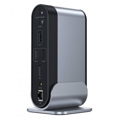  Зображення Док-станція USB3.2 Type-C-->2xHDMI/2xDP/2xUSB-C/3xUSB/RJ45/SD/TRRS 3.5mm/PD 100W + БЖ 16 in 1 Baseus 