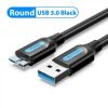  Зображення Кабель Vention USB-MicroUSB-B PVC Round nickel-plated, 0.25m Black (COPBC) 