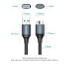  Зображення Кабель Vention USB-MicroUSB-B PVC Round nickel-plated, 0.25m Black (COPBC) 