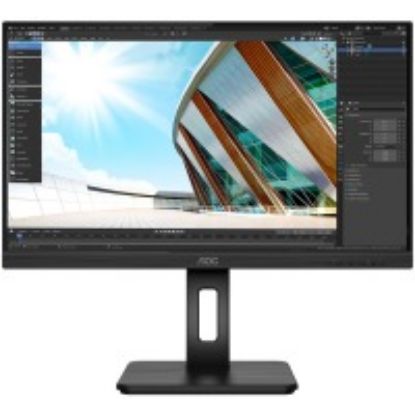  Зображення TFT 27" AOC U27P2, IPS, 4K, HDMI, DP, USB 3.2 хаб, Pivot, колонки, чорний 