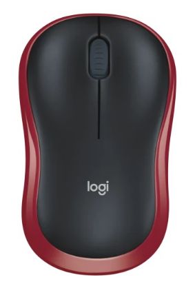  Зображення Мишка бездротова Logitech M185 Cordless (910-002240) Red 