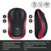  Зображення Мишка бездротова Logitech M185 Cordless (910-002240) Red 