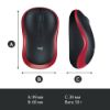  Зображення Мишка бездротова Logitech M185 Cordless (910-002240) Red 