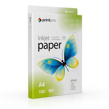  Зображення Бумага PrintPro глянц. 180г/м, A4 PG180-100 