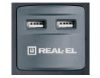  Зображення Мережевий фільтр живлення REAL-EL RS-8F USB CHARGE 3m, black (EL122300004) 