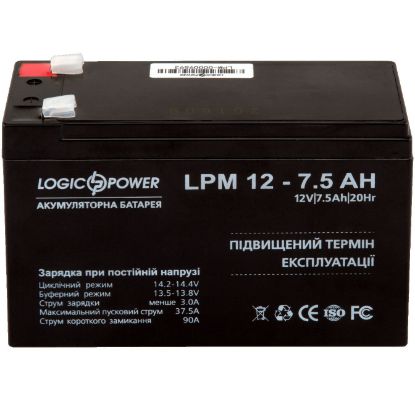  Зображення Акумуляторная батарея LogicPower 12V 7.5AH (LPM 12 - 7,5 AH) AGM 